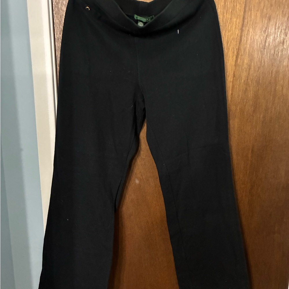 Lauren Ralph Lauren Black High-Rise Wide Leg Pants